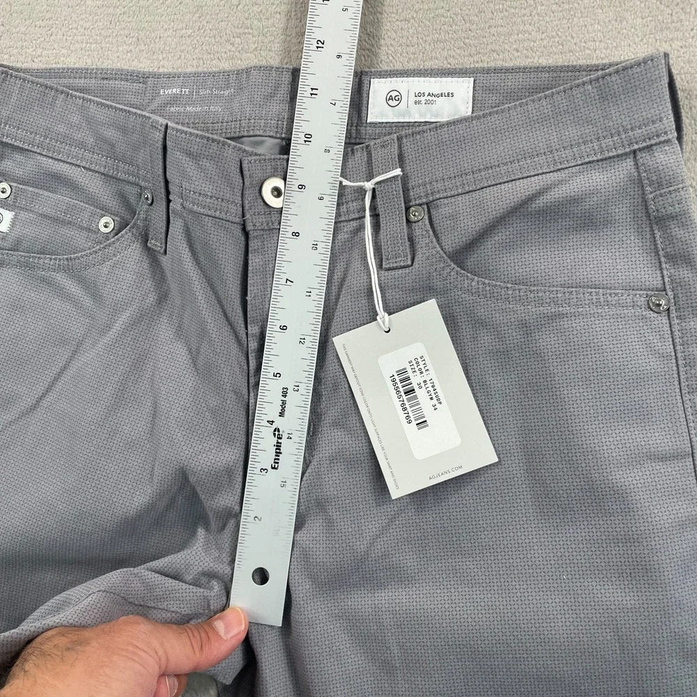 AG Adriano Goldschmied The Everett Slim‎ Straight 30x34 Grey Sueded Sateen NWT